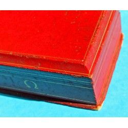 VINTAGE HARD 50's OMEGA CONSTELLATION CALENDAR JEWELLERY CASE BOX WRISTWATCH RED COLOR