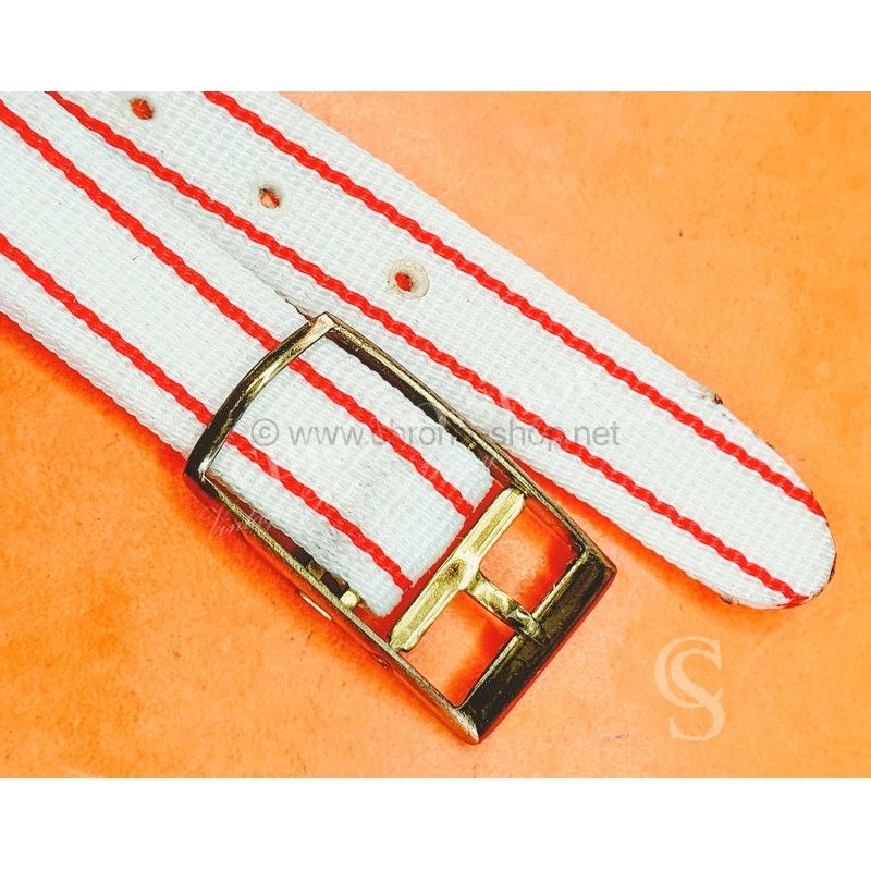 Collectable Vintage 10mm New Old Stock Ladies Nylon Nato Strap White & Red colors Watch strap