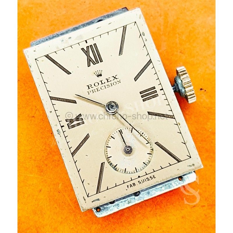 Rolex Art Deco MasterPiece antique Men’s Rectangular Watches Ref 3861 SSteel & Movement 17 rubies