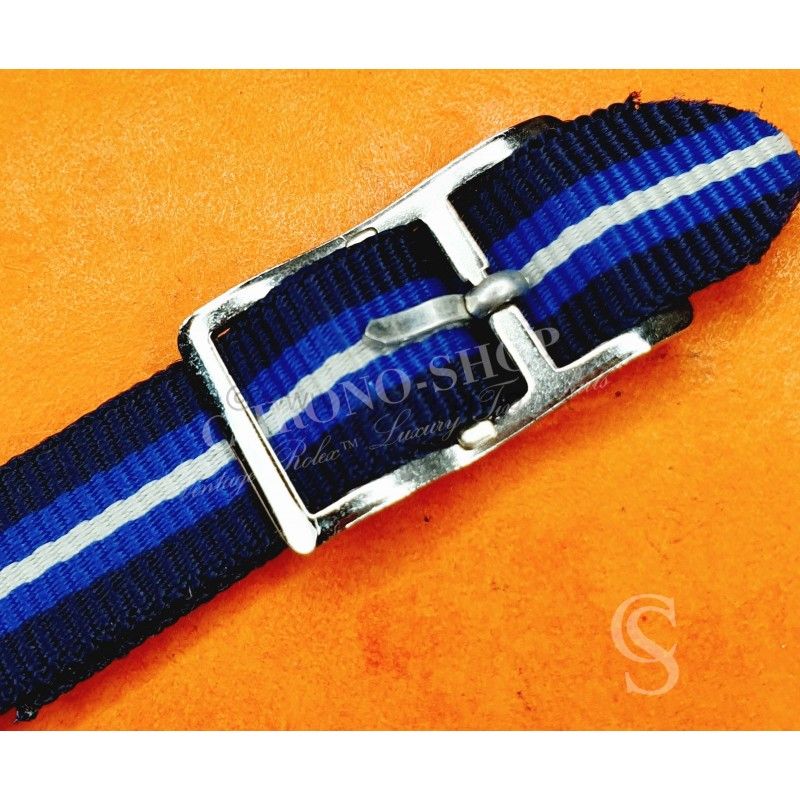 Collectable Vintage 10mm New Old Stock Ladies Nylon Nato Strap White & blue colors Watch strap