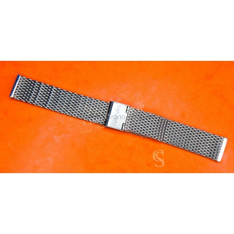 NORVIS authentique et rare bracelet acier 18mm à mailles milanaises belle conception SWISS MADE