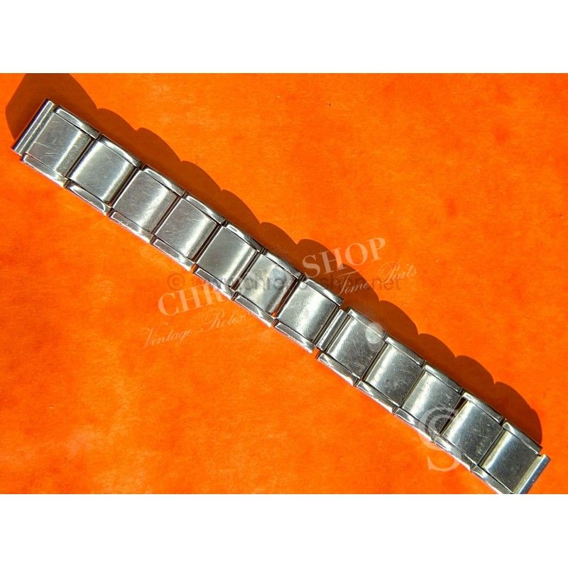 HC55 Swiss Made Rare 70's Expandable band Ssteel Watch Sport Bracelet Zenith,Longines,Heuer, 15mm ends