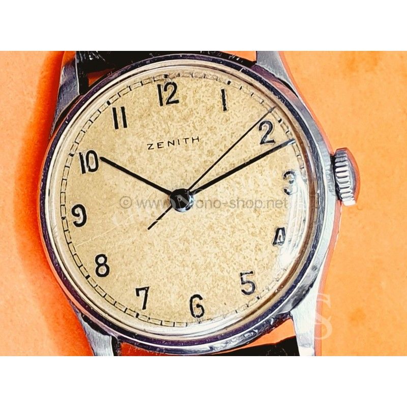 ZENITH Rare WWII Military watch,vintage watch 30/40's 28mm Beige dial Mechanical