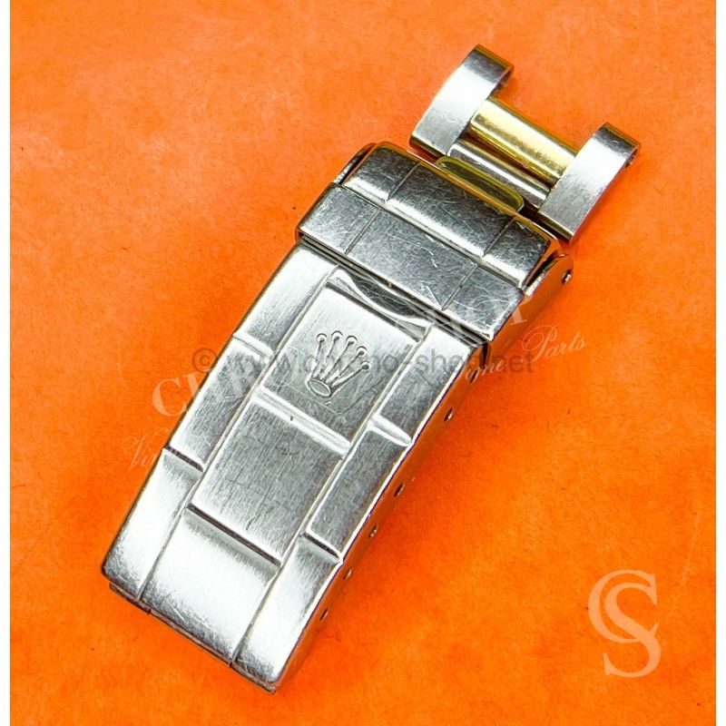 ROLEX 1991 FERMOIR 93153-18 bracelet or / acier pour MONTRES SUBMARINER DATE 16613,16803,168003 code S P4 boucle