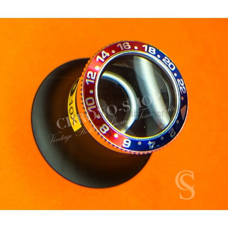 Rare Loupe horlogère Lunette insert Pepsi Rouge Bleu style montres GMT-Master 1675,16750,16710,16700,126710R grossissante X10