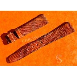 Mens Vintage Old Stock Lizard Tobacco brown color Luxury Genuine Leather Watch Strap 18mm