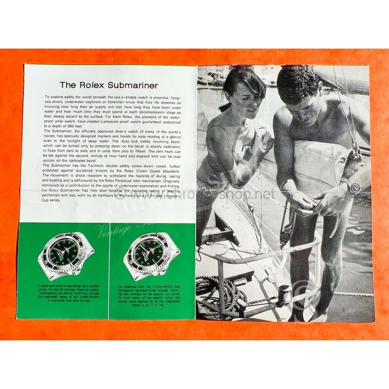 ROLEX 1966 VINTAGE MANUEL DE MONTRES ROLEX SUBMARINER 5512 STEVE MCQUEEN BROCHURE LIVRET AUTHENTIQUE