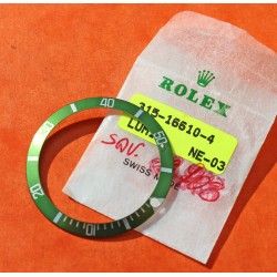 ♛ Rare Original Rolex Submariner 16610 LV Green bezel insert Stainless Steel Faded color ♛