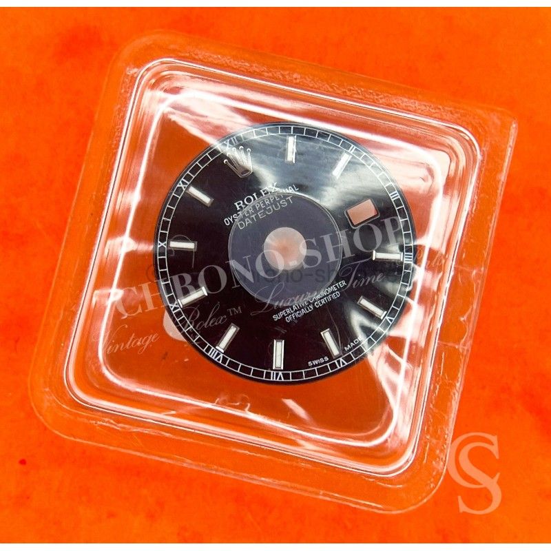 Rolex Rare Datejust 36mm Black Color Watch Part Dial w Batons Numerals 116200,16200,16220,116234