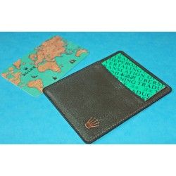 1990-1991 Vintage Rolex Brown Maroon Leather Business Card Wallet holded card and calendar + translation booklet