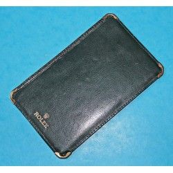 CARNET NOTEBOOK CALEPIN ROLEX CUIR VERT VINTAGE