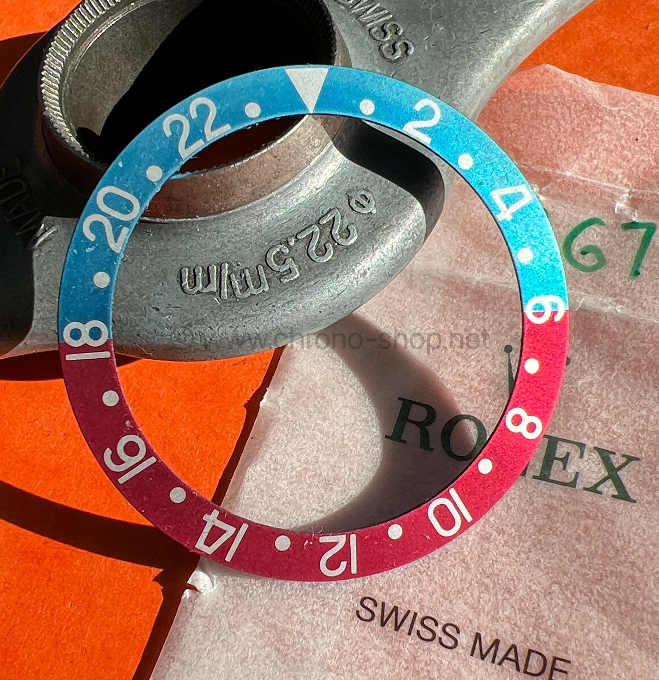 Rolex Vintage Amazing Bezel insert Graduated Faded PEPSI Red blue GMT MASTER 1675,16750 Watch inlay part for sale