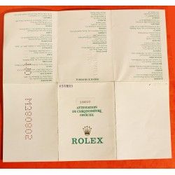 1994, 1995, W SERIAL, 16610 AUTHENTIC VINTAGE PAPER CERTIFICAT PUNCHED FOR ROLEX SUBMARINER DATE