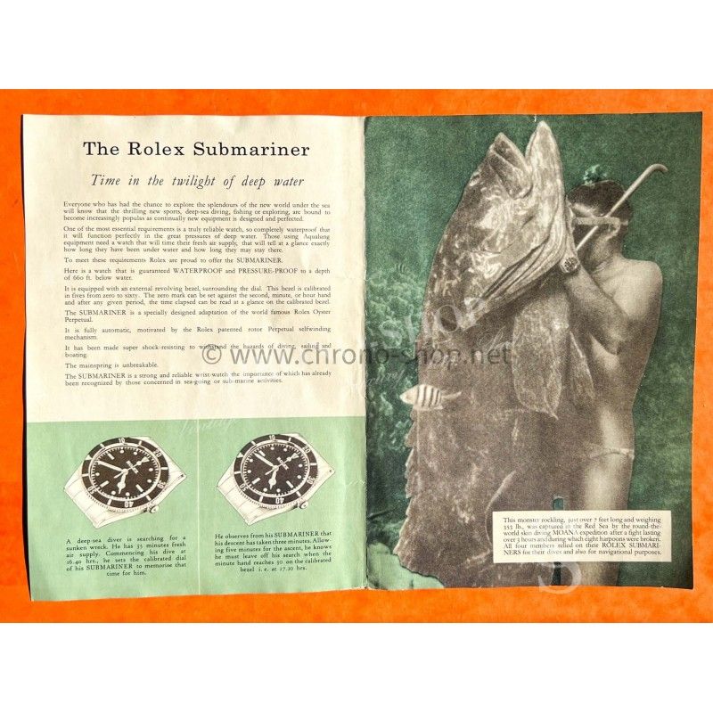 ROLEX 5510 COLLECTIBLE SUBMARINER BROCHURE 1960 ANNI 50/60 Ref 5510 Big Crown Vintage Booklet for sale