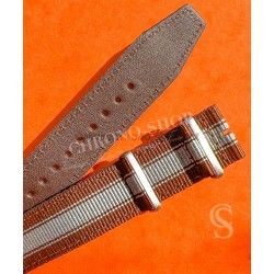 Original IWC 21mm textile NATO strap bracelet OTAN military brown/grey IWC Pilots, aviators watches