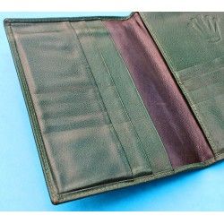 Vintage Rolex Genuine Green Leather Business Card Wallet Passport