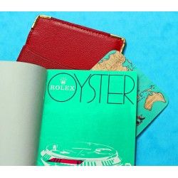 1995, 1996 Vintage Rolex Red Leather Business Card Wallet holded card and calendar + translation booklet