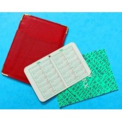 1995, 1996 Vintage Rolex Red Leather Business Card Wallet holded card and calendar + translation booklet