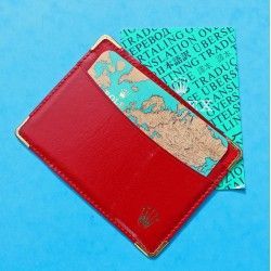 1995, 1996 Vintage Rolex Red Leather Business Card Wallet holded card and calendar + translation booklet