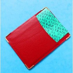 1995, 1996 PORTEFEUILLE / PORTE CARTES ROLEX CUIR ROUGE VINTAGE + CALENDRIER + LIVRET TRANSLATION 