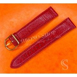 Genuine Rare Buffalo leather watch strap band 18mm Red Cherry color with tang buckle