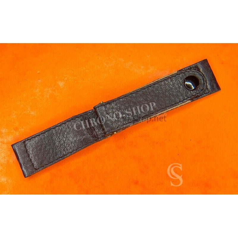 Genuine Military strap leather watch bracelet band DEERSKIN SWISS MADE 20mm black color