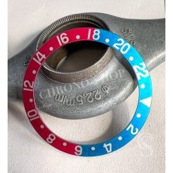 Rolex Genuine Vintage 70's GMT Master Blue Back Pepsi Inlay Faded Bezel Fat font Bezel raspberry red 1675, 16750 Insert