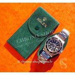 Rolex rare étui pochette écrin Suédine Velours vert Collector rangement montres SeaDweller,Submariner,GMT,Explorer,SkyDweller