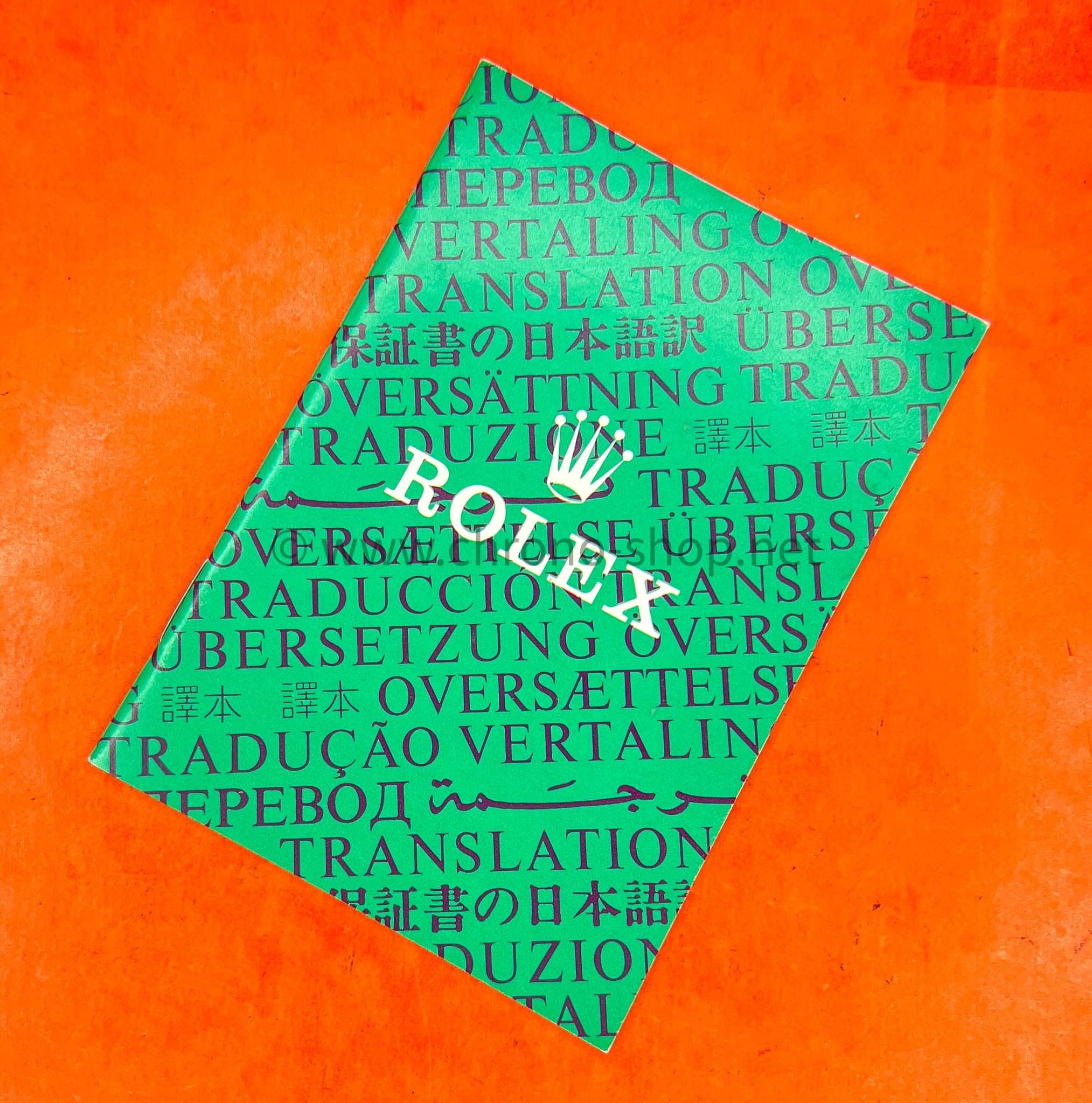 ROLEX VINTAGE 70's,80's,90's LIVRET TRANSLATION DE MONTRES ANCIENNES OYSTER DATEJUST,SUBMARINER,GMT,EXPLORER,DAYTONA