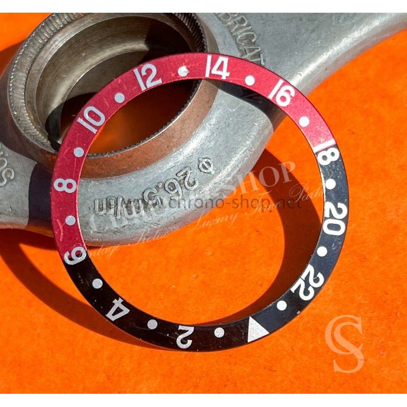 Rolex GMT Master Coke watch Red Faded & Black color S/S 16700, 16710, 16760 Bezel 24H Insert Part FAT FONT SERIFS