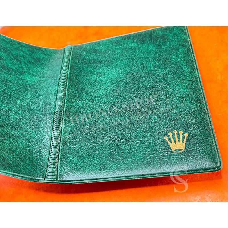 Rolex Rare Original 70's Vintage Green Grain Leather Plastic Billfold Wallet ref 100.00.41 Watches 5513,1680,1675,1016