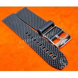 BREITLING 278S Genuine New Black Aero Classic Milanese Caoutchouc Rubber Watch Strap 22-20mm Navitimer,Chronomat,Cosmonaut