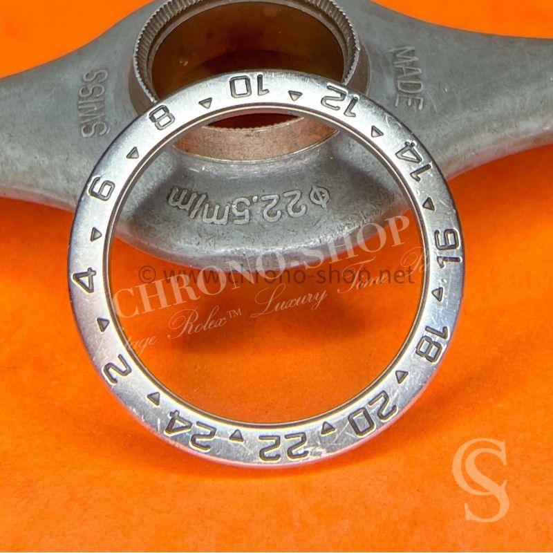 ROLEX ORIGINALE LUNETTE ACIER GRADUATION 24H GMT MONTRES ROLEX EXPLORER II 16570, 16550 VINTAGE