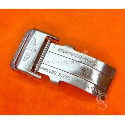 Breitling Vintage 90's Steel 20mm Brushed Deployment leather strap Men's Buckle Navitimer,Chronomat