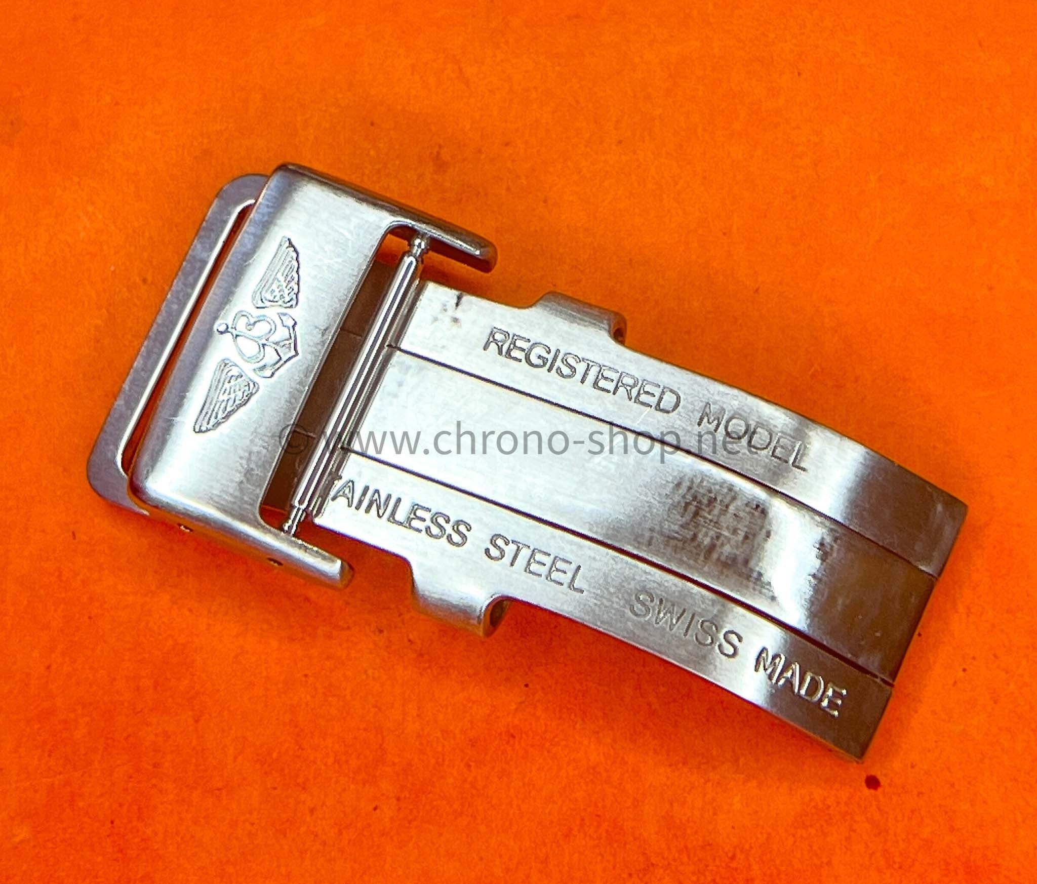 Breitling vintage boucle, fermoir déployant brossé 22/18mm Bracelet cuir Navitimer,Chronomat