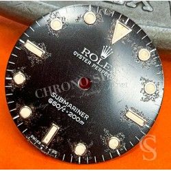 ROLEX GENUINE RARE VINTAGE 80 's GLOSSY WATCH PART BICCHIERINI TRITIUM DIAL SUBMARINER 5513 CIRCLED INDEXES