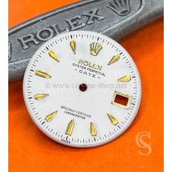 ROLEX VINTAGE RARE 50's CADRAN REPEINT COULEUR BLANC INDEXES OR JAUNE PERPETUAL DATE 6534