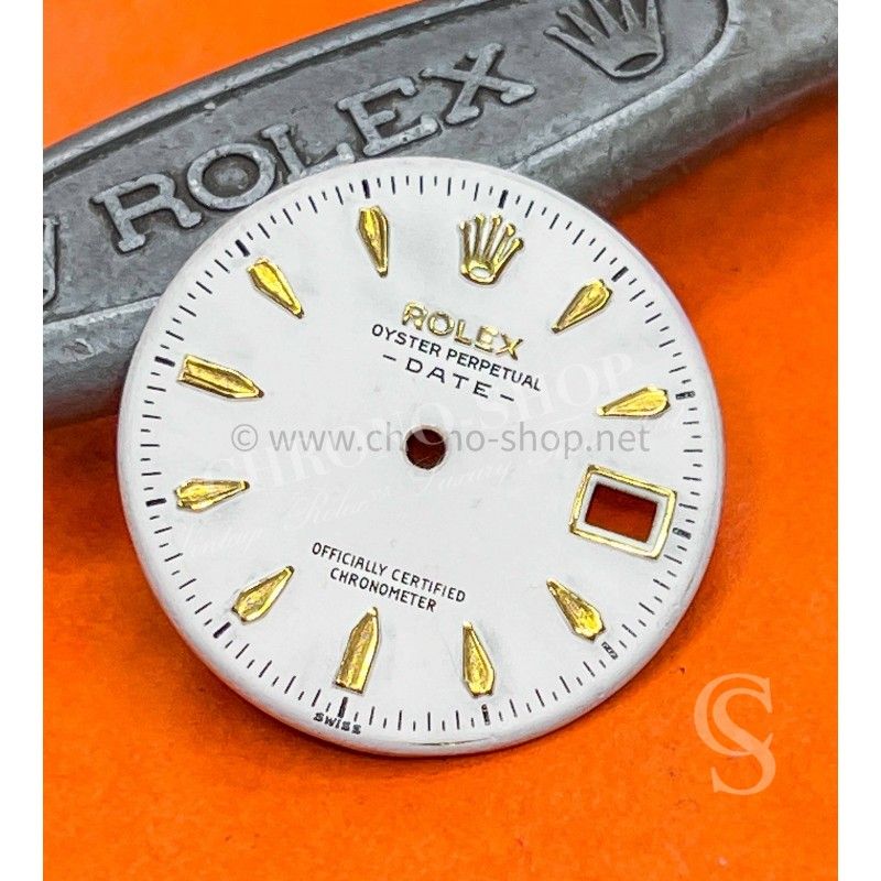 ROLEX VINTAGE RARE 50's CADRAN REPEINT COULEUR BLANC INDEXES OR JAUNE PERPETUAL DATE 6534