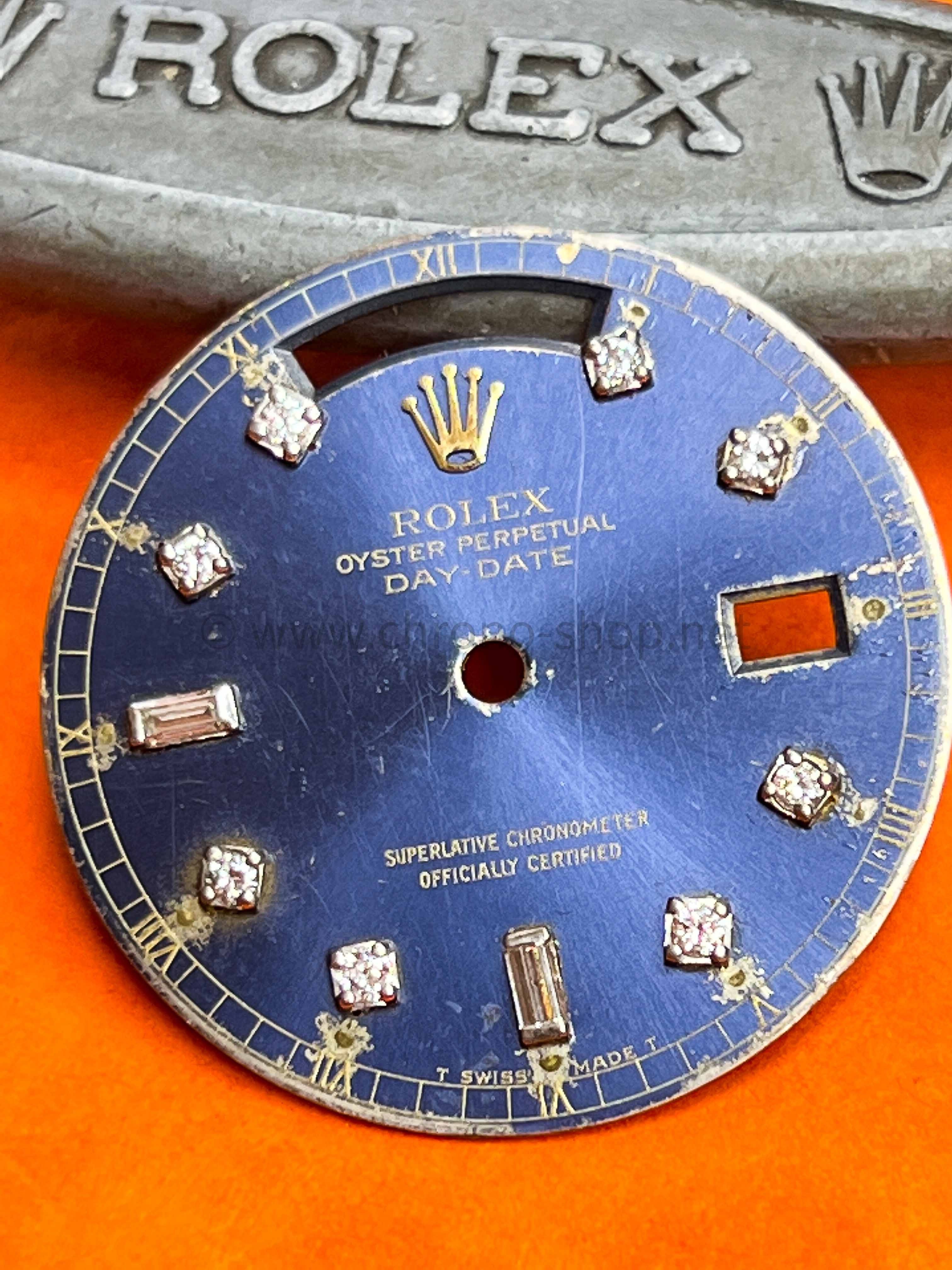 Plakater Føde Aktiver Original Vintage Rolex Mens President Used Day Date Blue diamonds Watch Dial  18238,18038 cal 3055 for restore