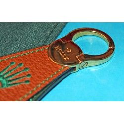 Accessories / Rolex Brown Leather Key Ring Holder Buckle Gold plated 20 microns luxury key holder