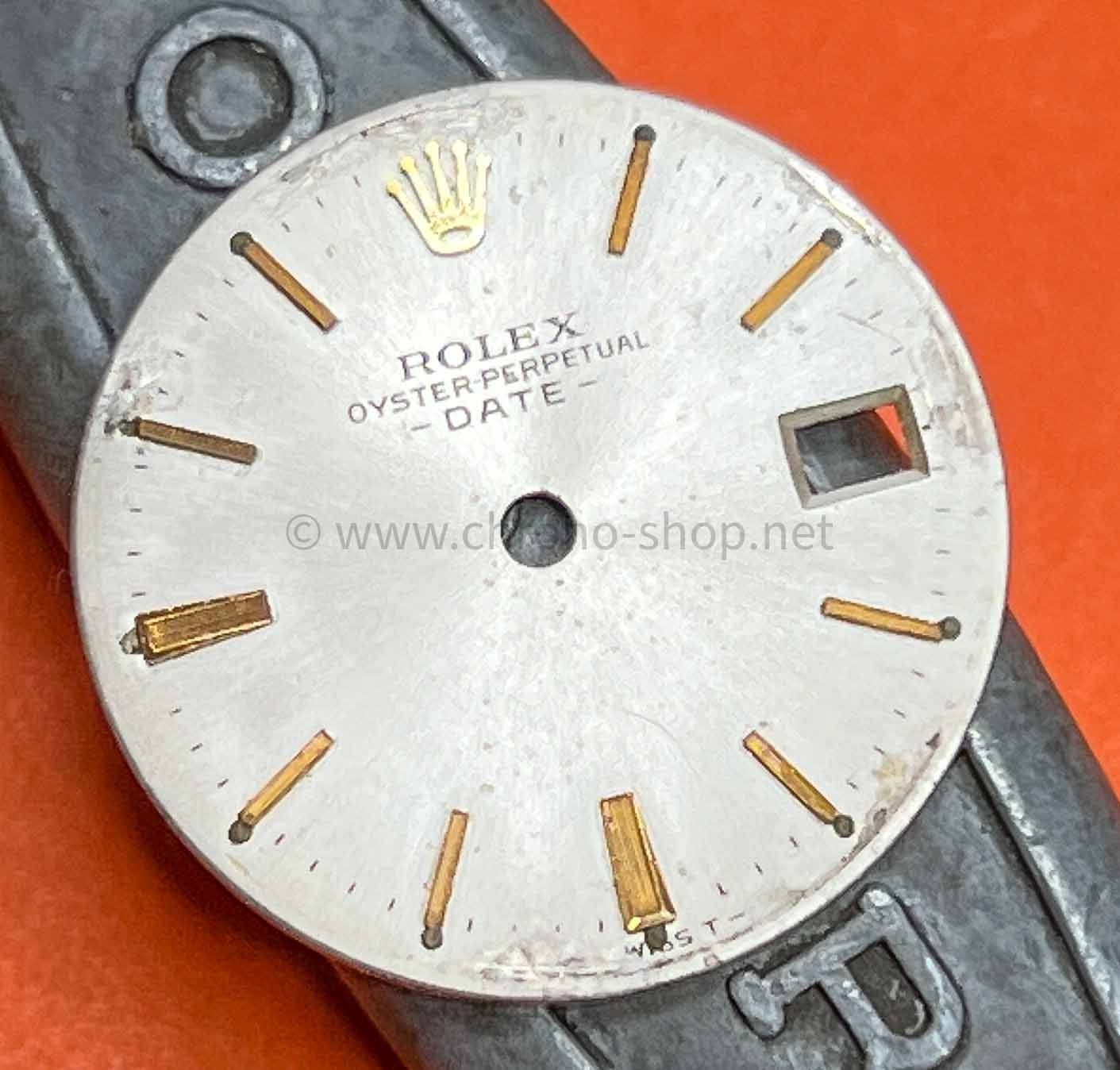 Original Rolex used for repair Ladies OYSTER PERPETUAL DATE BEIGE COLOR w/yellow Watch Dial for sale