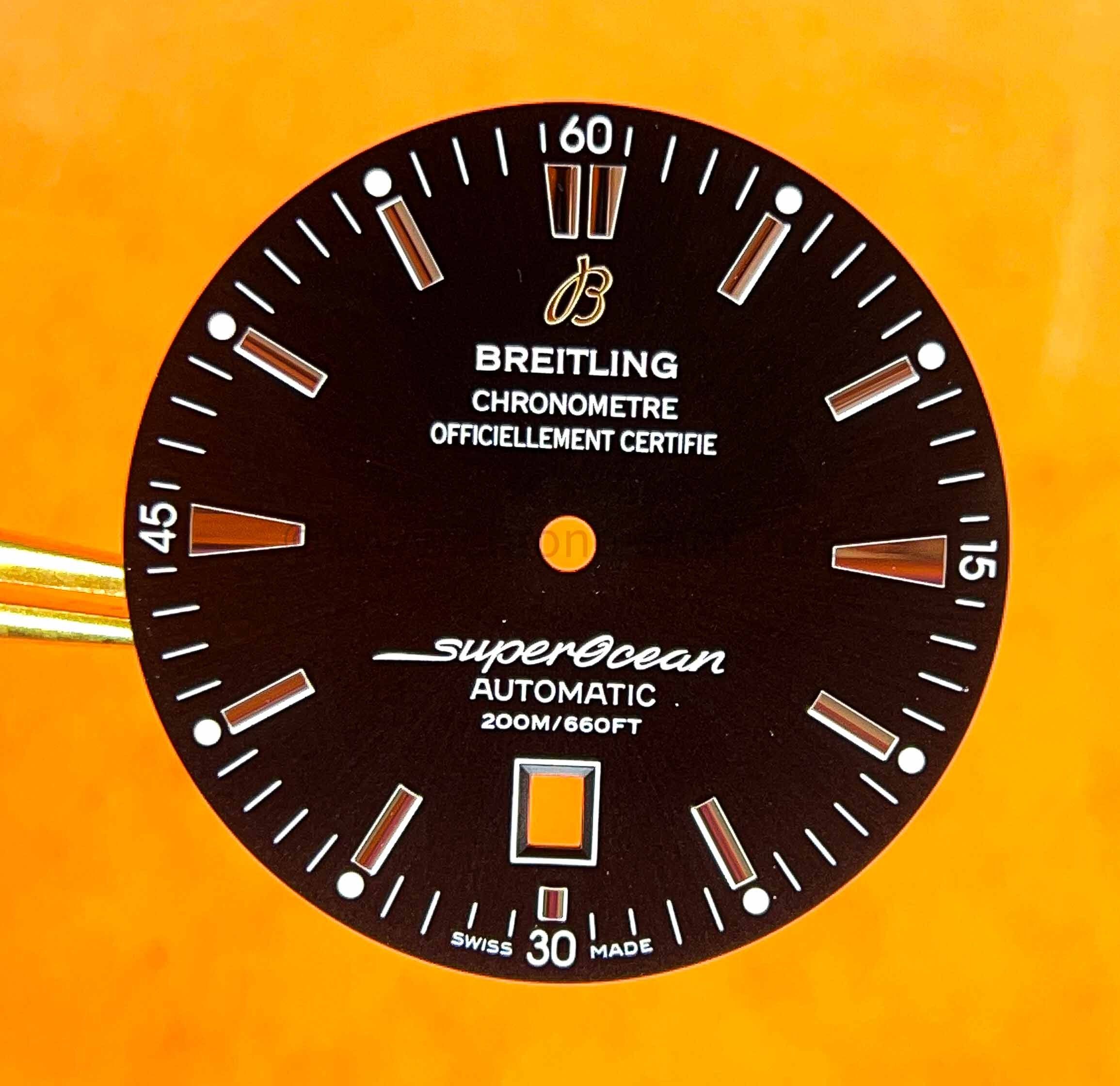 Breitling SuperOcean Superb Rare Watch dial part 33mm black color Superocean diver Men's Watch