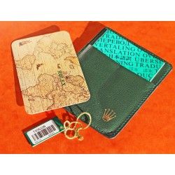 1993/1994 Vintage Rolex Green Leather Business Card Wallet holded card and calendar + translation booklet