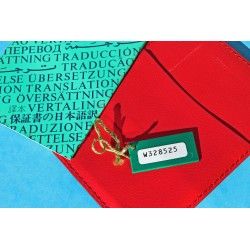 1993 Vintage Rolex Red Leather Business Card Wallet holded card + green tag + Rolex Translation paper