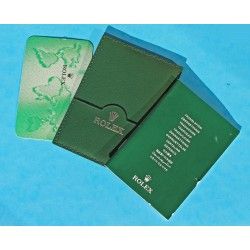 2004, 2005 Vintage Rolex Green Leather Business Card Wallet holded card and calendar + translation booklet