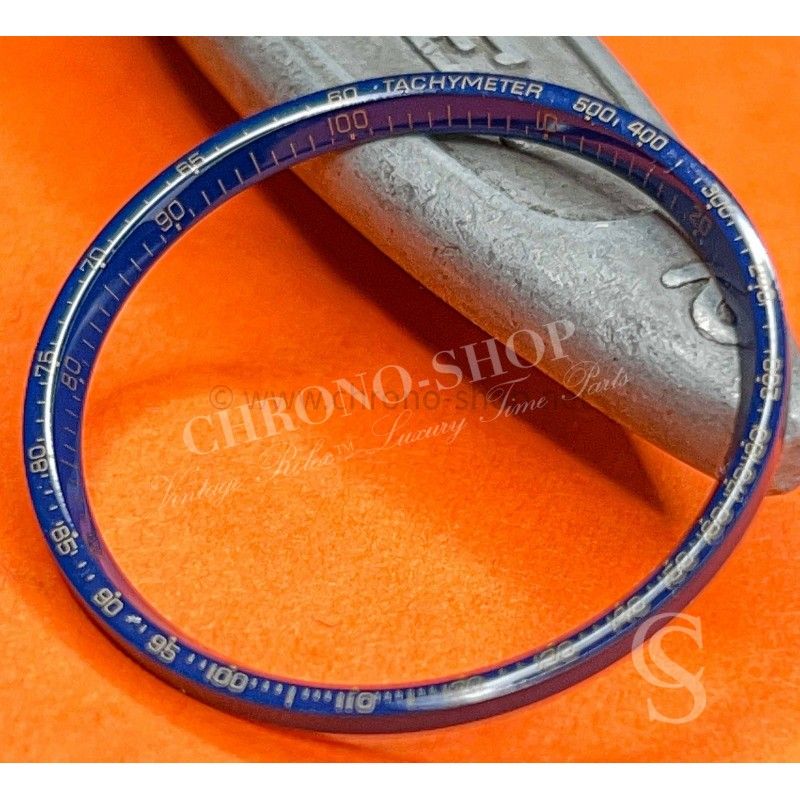 VINTAGE WATCH PARTS INNER BEZEL TACHYMETER DARK BLUE DISC GRADUATED Ø30mm