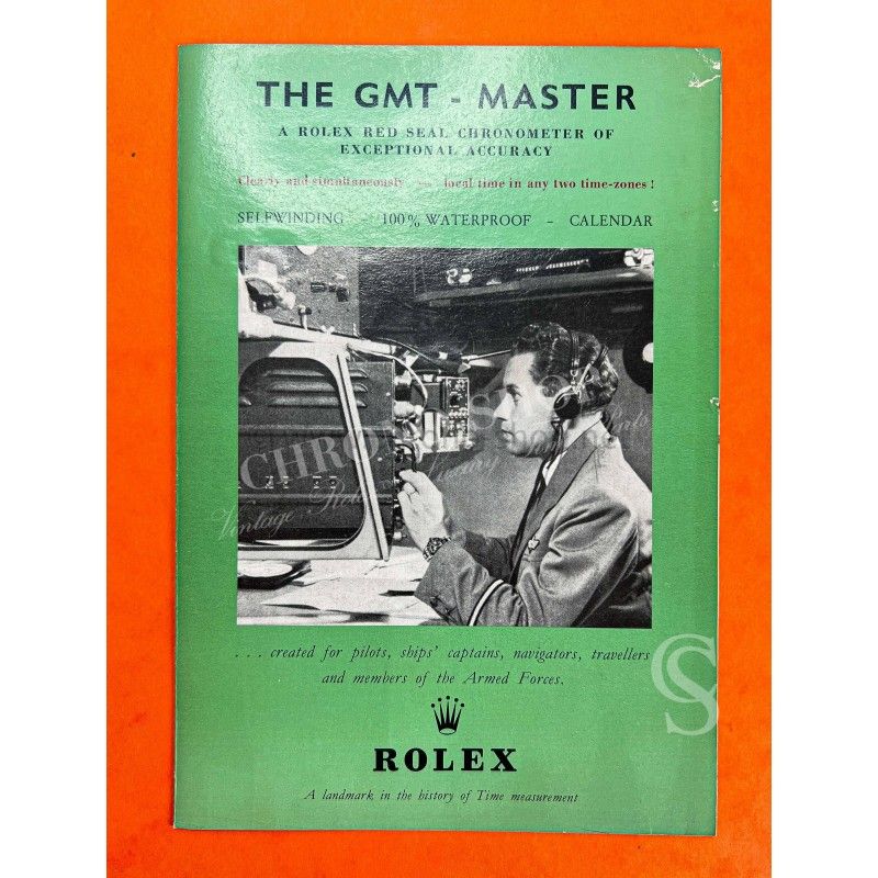 Rolex GMT MASTER REF 6542 bakelite Rare vintage 1958 Livret,brochure, Document anglais Notice Montres anciennes GMT