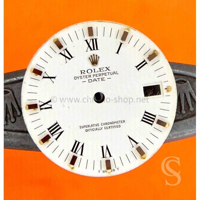 Genuine & Rare Rolex vintage 80's Tritium Date 34mm Watch Dial White Roman Mat style 15000 15200 Quickset