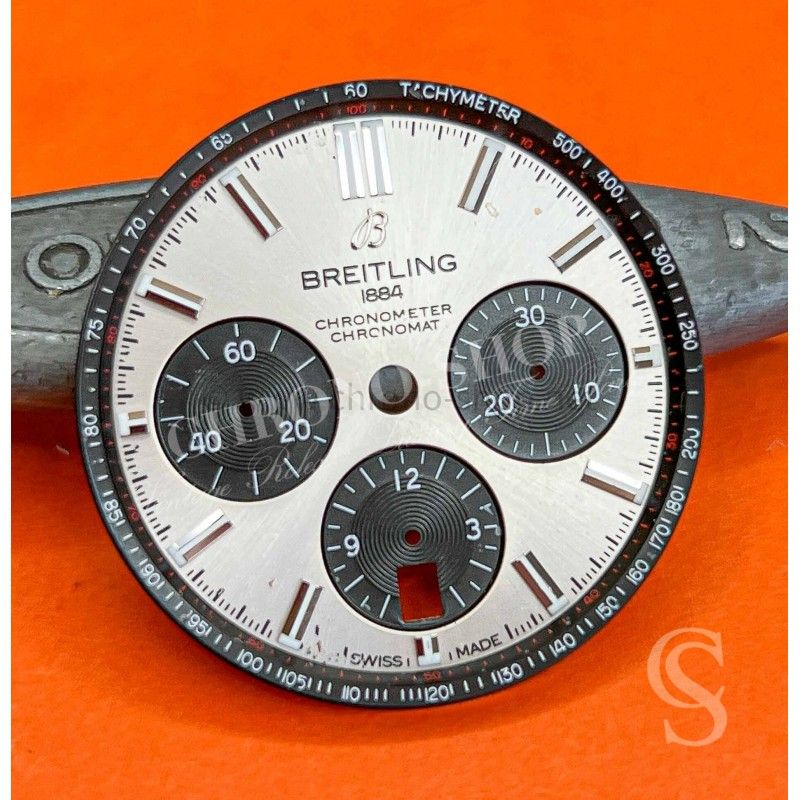 BREITLING AUTHENTIQUE CADRAN MONTRES HOMMES CHRONOMAT B01 42mm ARGENT / NOIR REF AB0134101G1A1