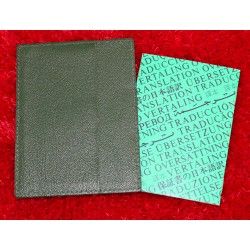 90's Vintage Rolex Green Leather Business Card Wallet holded card + Rolex Translation paper
